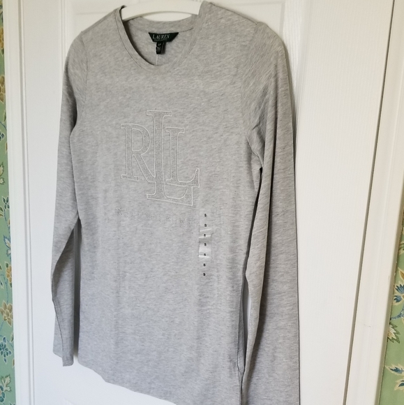 Ralph Lauren Stud Logo Long Sleeve Tee - Picture 2 of 8